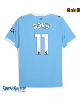 Manchester City Jeremy Doku #11 Tricou Fotbal Replică 2025-26 Barbati Acasa